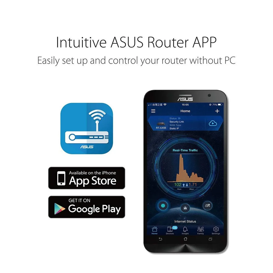 Asus Dual Band Wifi 6 AX1800 RT-AX53U Router