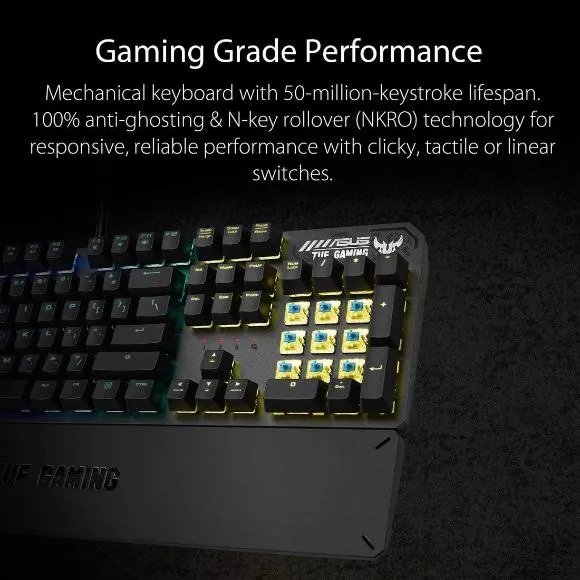 ASUS TUF K3 Mechanical PC Gaming Keyboard | Programmable Onboard Memory | Black