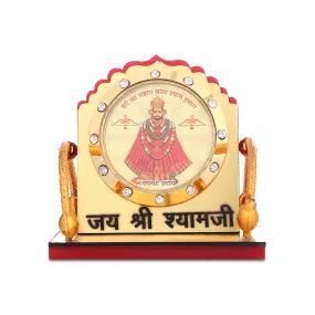 Awesome Craft Handcrafted Khatu Shyam Ji Round Photo Frame Shape Showpiece Statue Perfect for Home Decor, Table Decor, Pooja, and Gifts