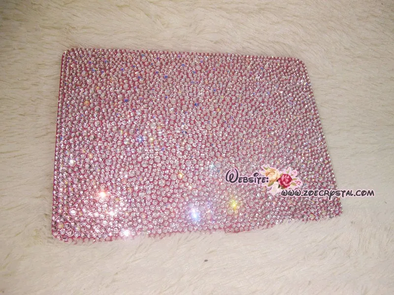 Bedazzled Bling  iPAD CASE Cover with Light Pink Swarovski or Czech crystal (iPad air, iPad pro, iPad mini are available) Add Name Logo Word