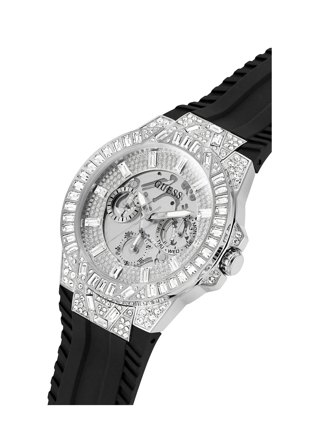 Black Dynasty Crystal Silicone Watch