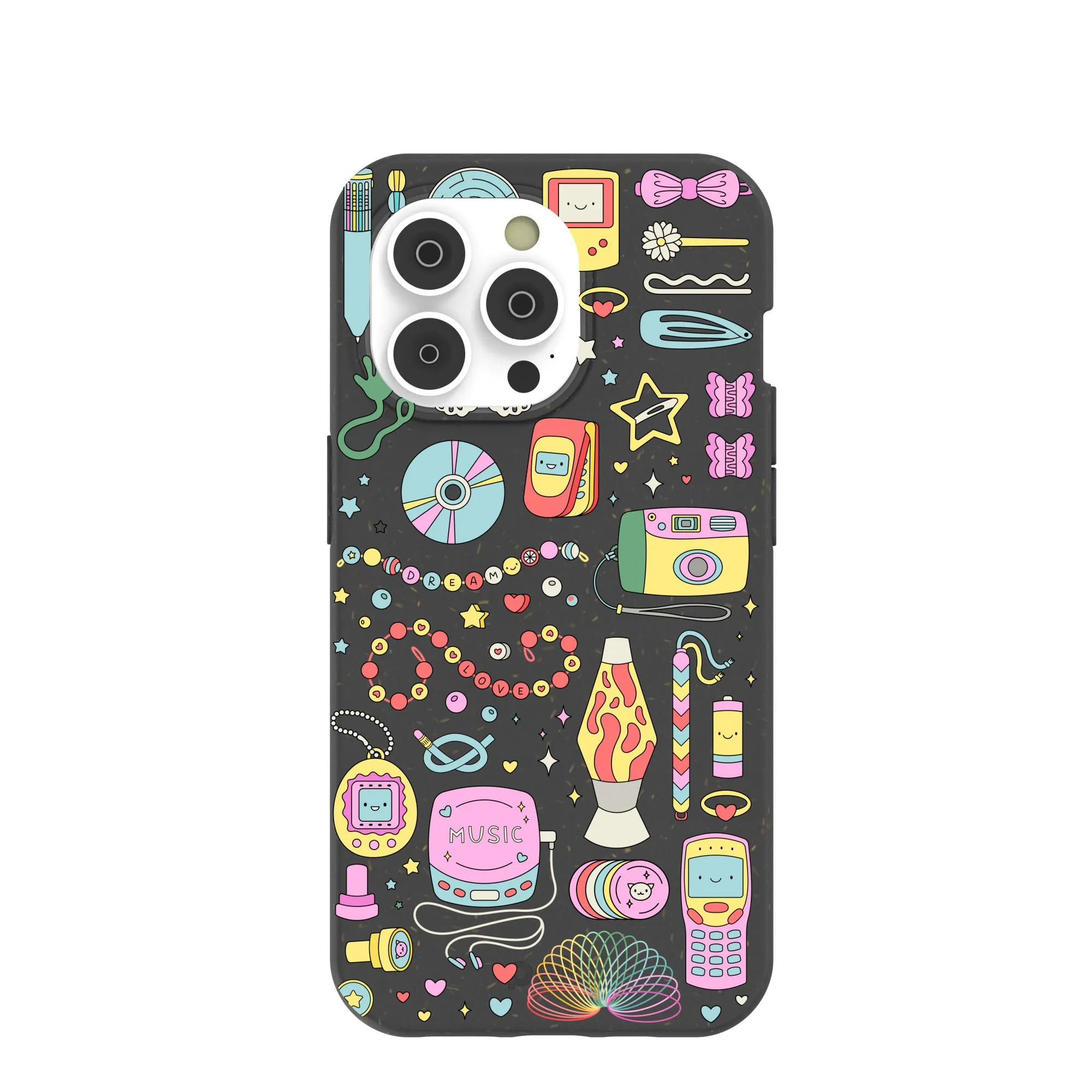 Black Nostalgic Charms iPhone 14 Pro Case