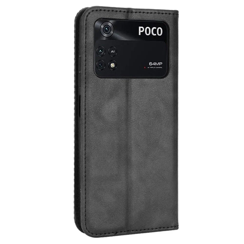 Bofink Vintage Xiaomi Poco M4 Pro leather case - Black