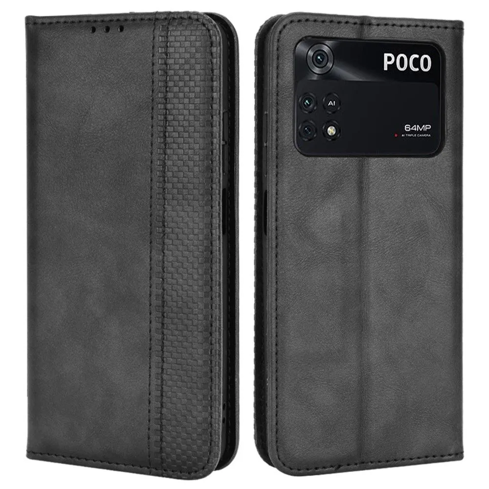 Bofink Vintage Xiaomi Poco M4 Pro leather case - Black