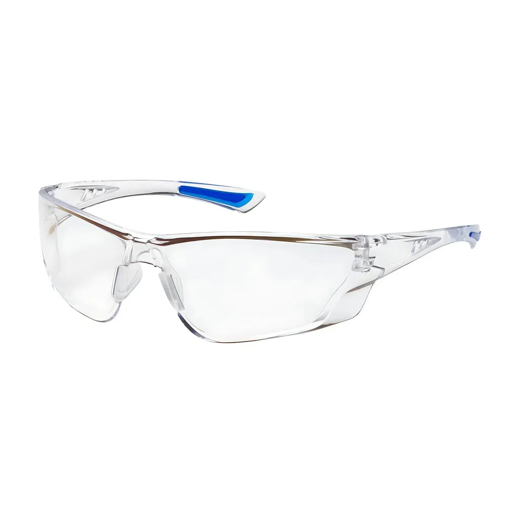 Bouton Optical 250-32-0520 Rimless Safety Glasses with Clear Temple, Clear Lens and Anti-Scratch / FogLess 3Sixty Coating