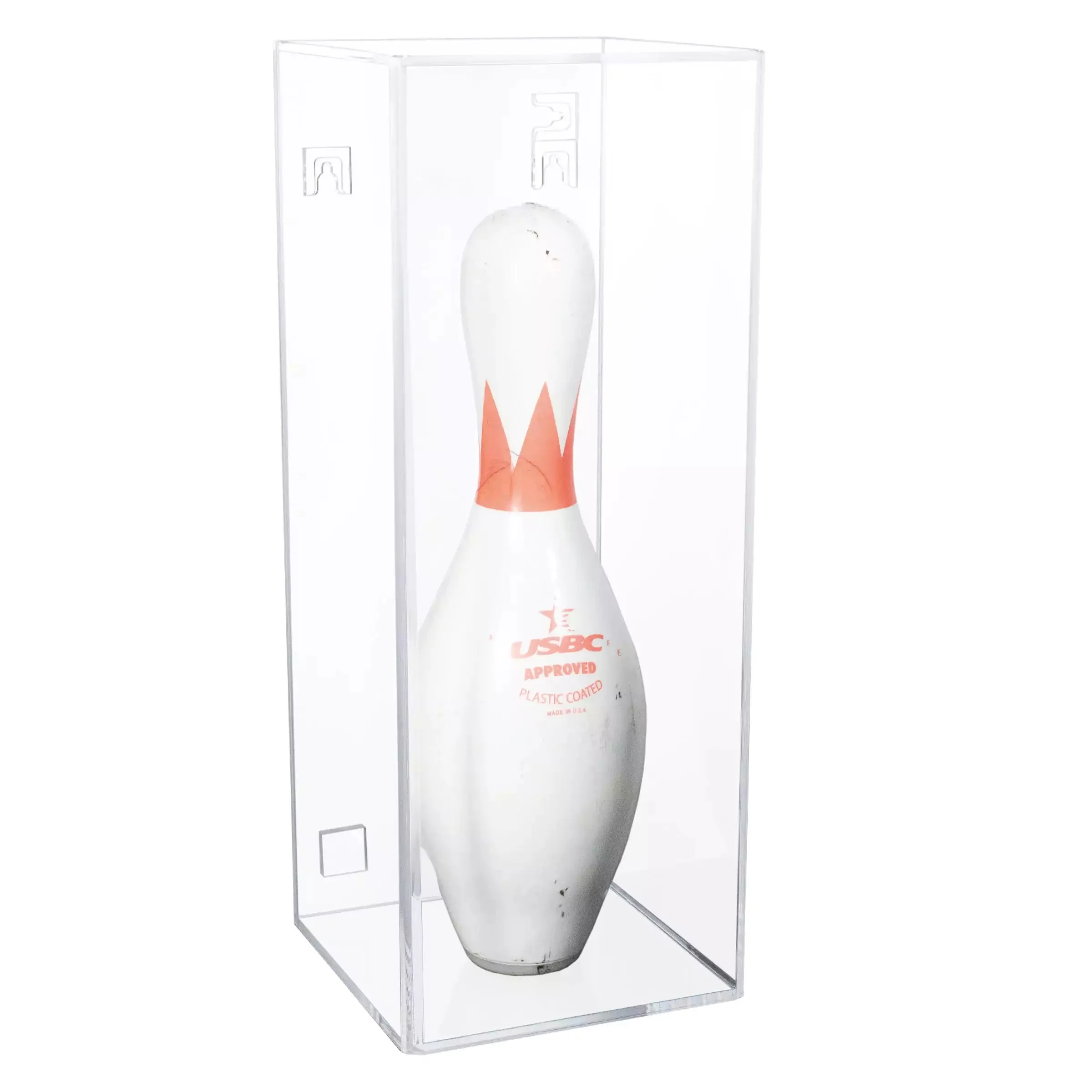 Bowling Pin Display Case with Slide Back (Table Top or Wall Mount) 7" x 7" x 18" (D08/A102)