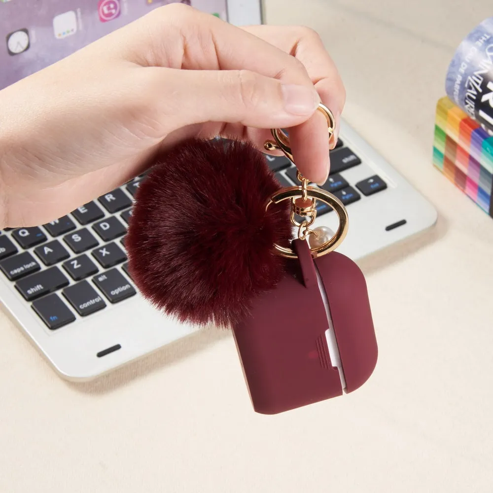 Burgundy Keychain Case for Airpods 3