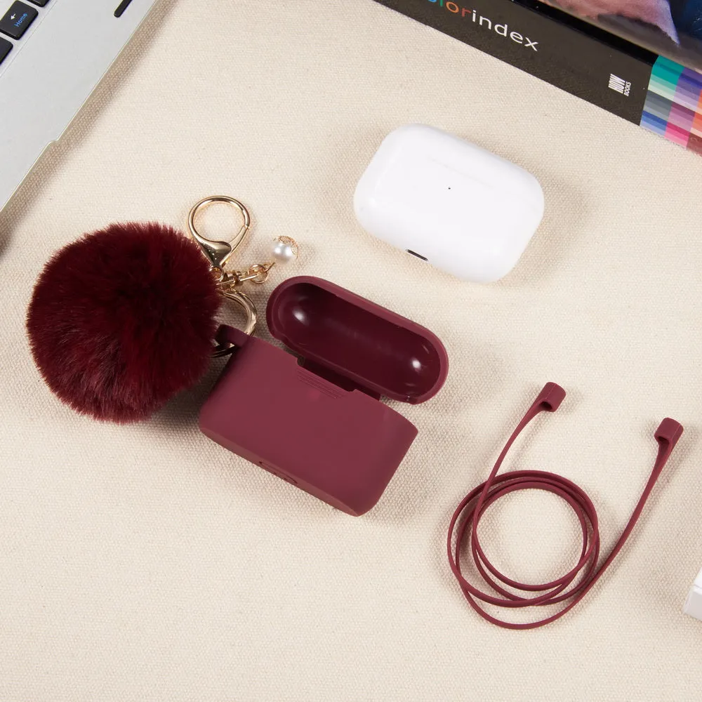 Burgundy Keychain Case for Airpods Pro 2