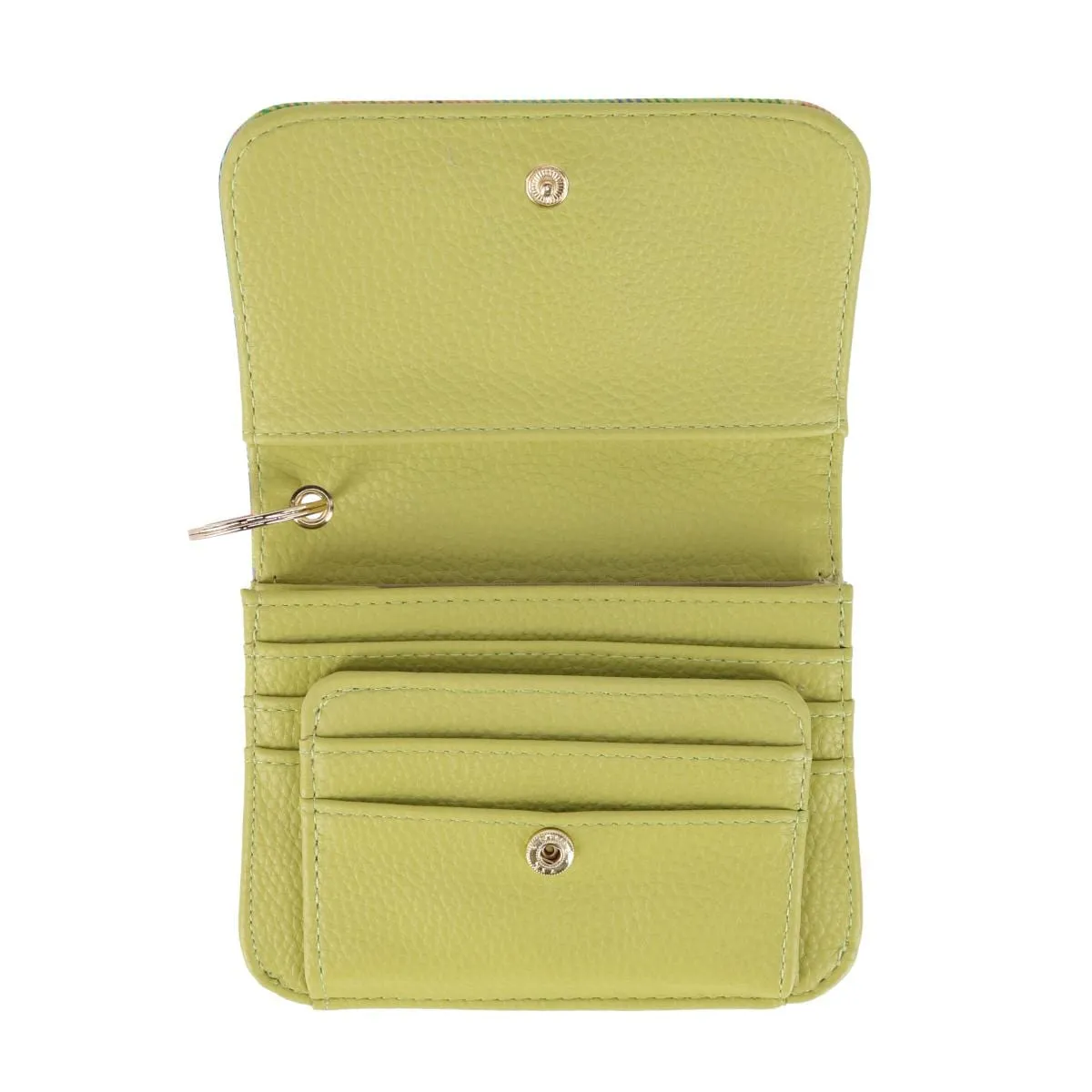 Buxton Women's Madras Vega Leather Mini Flap Card Case