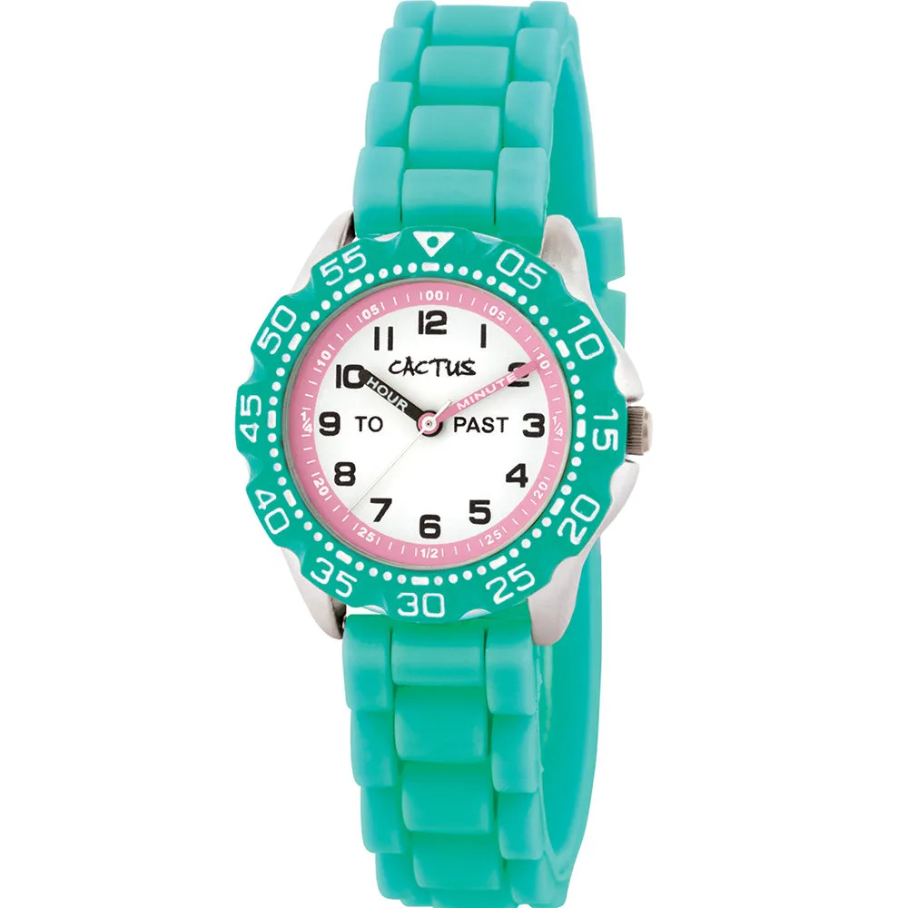 Cactus CAC148M12 Teal Time Teacher Kids Watch