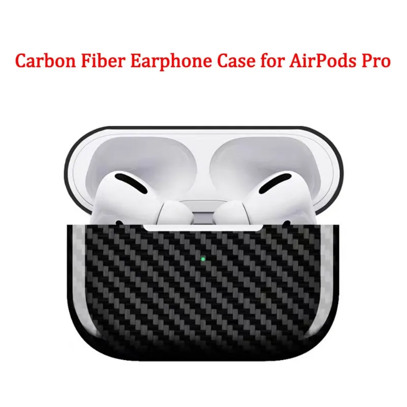 Carbon Fiber Earphone Case LED Wireless Earphone Charging Hard Case For Apple AirPods Pro & 3