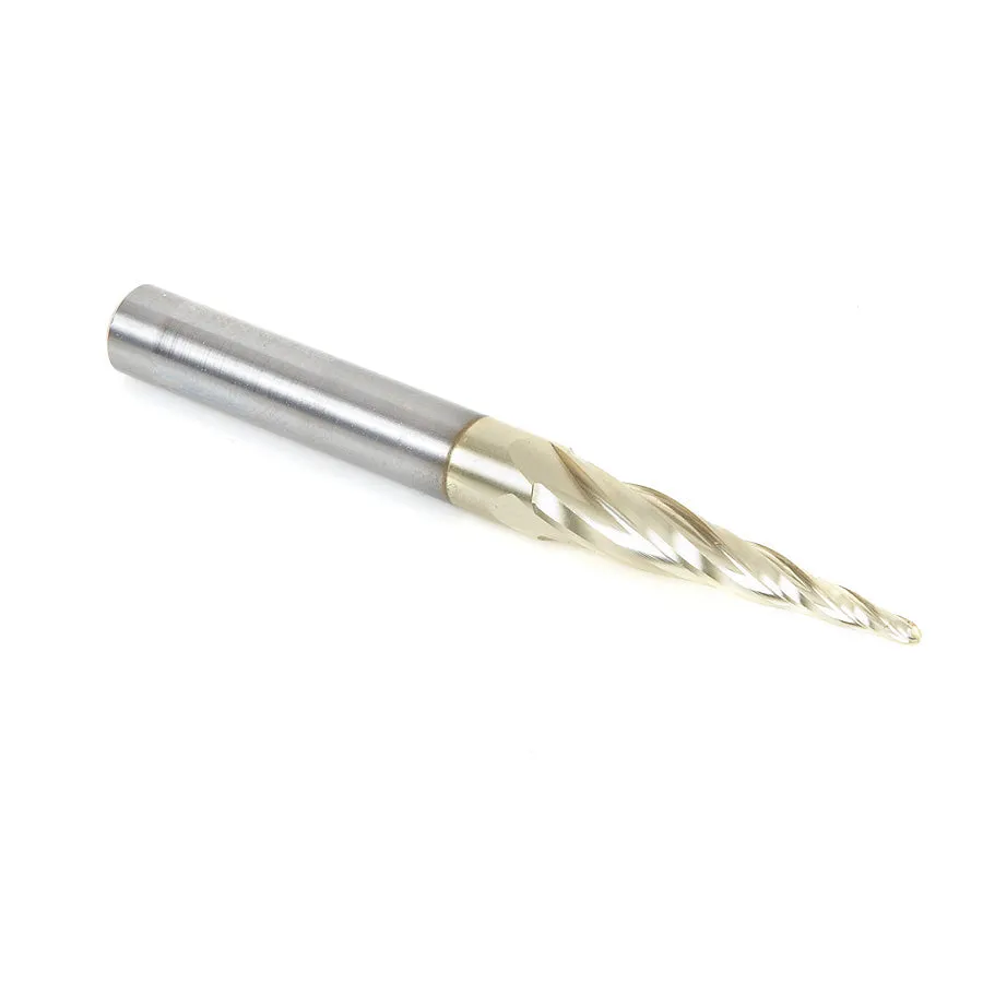 Carving Tapered Ball Nose CNC Router Bit | 5.4° x 1⁄16 Dia x 1⁄32 Radius x 1 x 1⁄4 Shank x 3" Long | 46282 | 738685462829