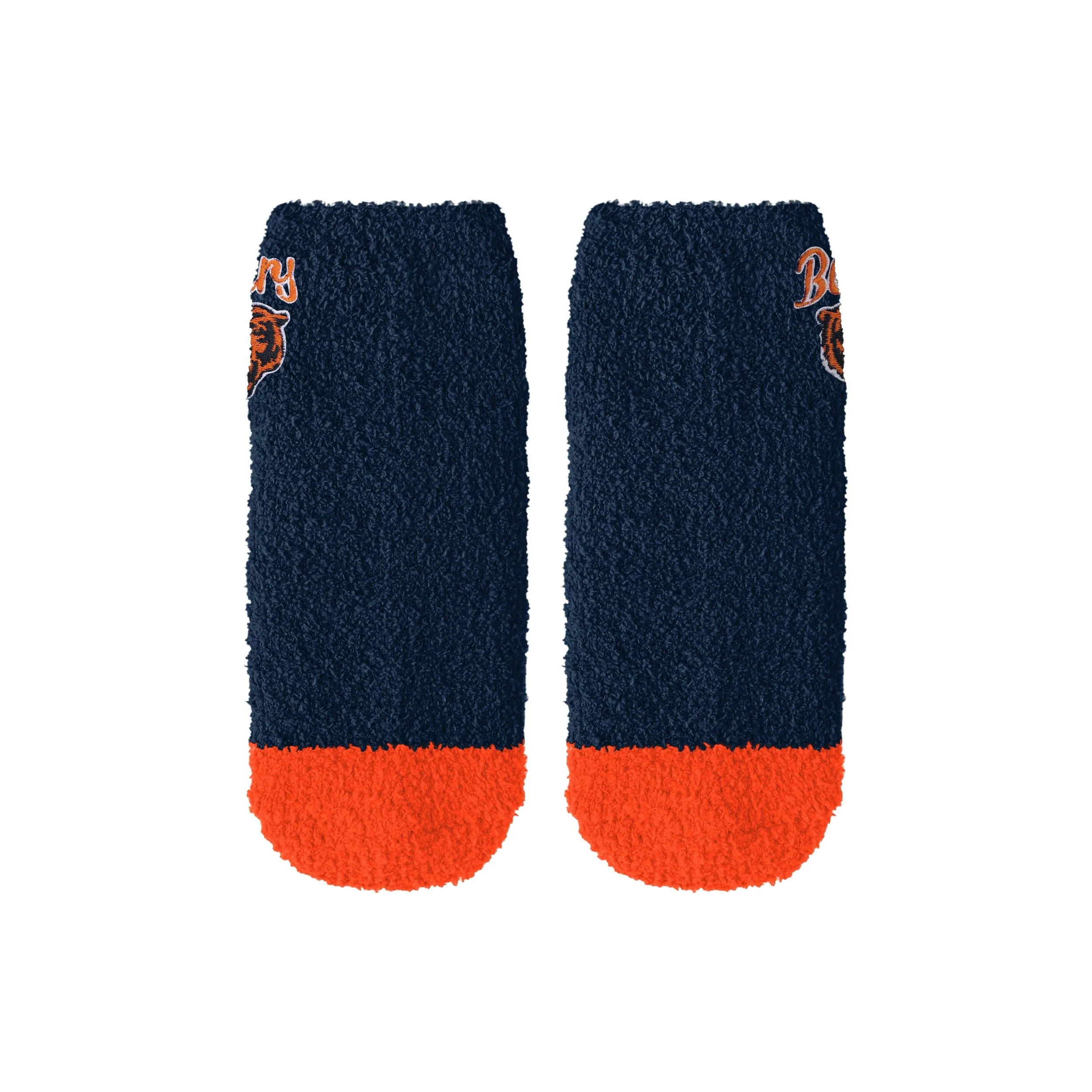 Chicago Bears NFL Womens 2 Pack Script Logo Fuzzy Ankle Socks