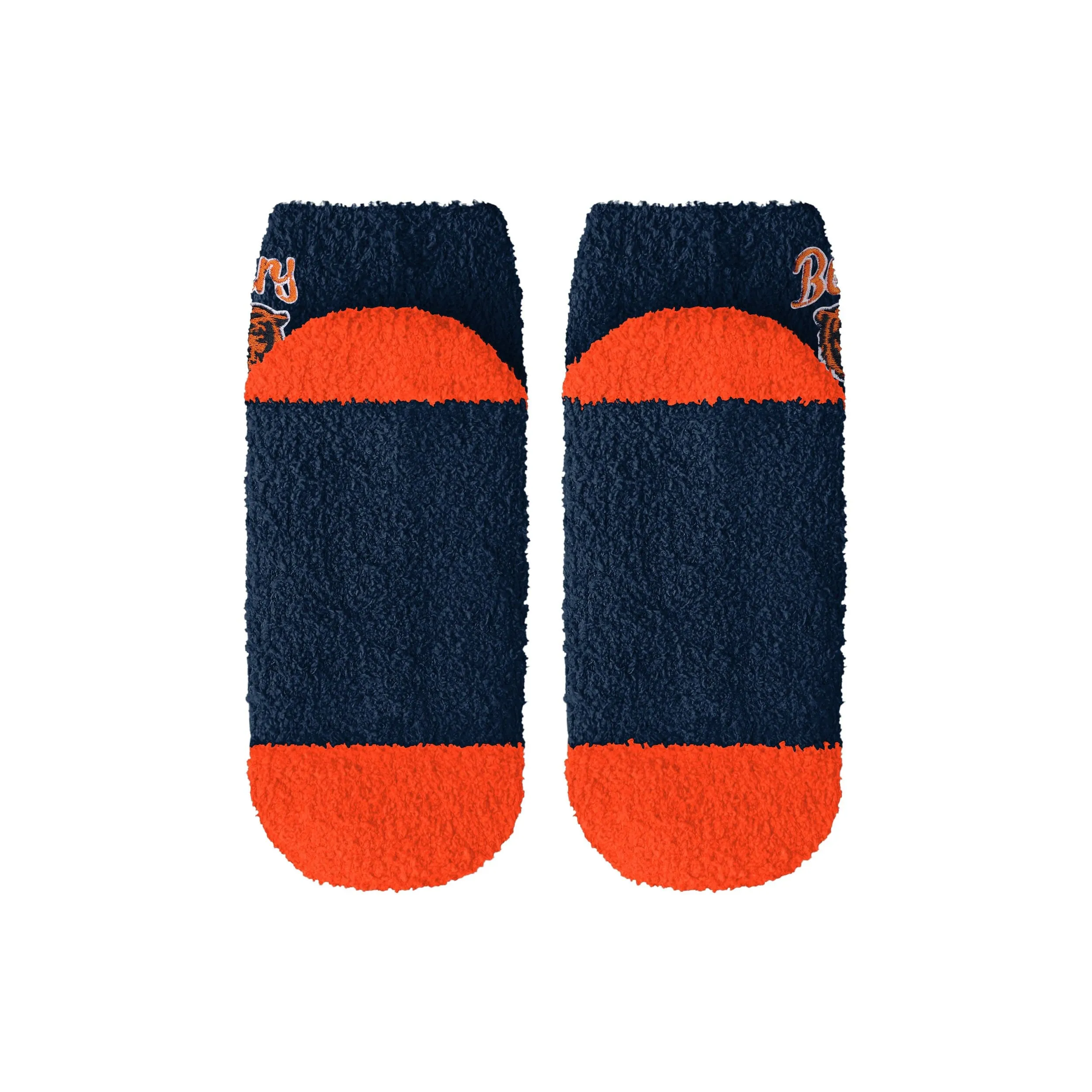 Chicago Bears NFL Womens 2 Pack Script Logo Fuzzy Ankle Socks