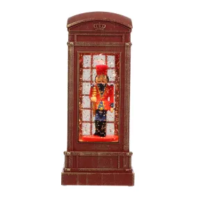 Christmas Musical Phone Booth Snow Globe for Christmas Decoration