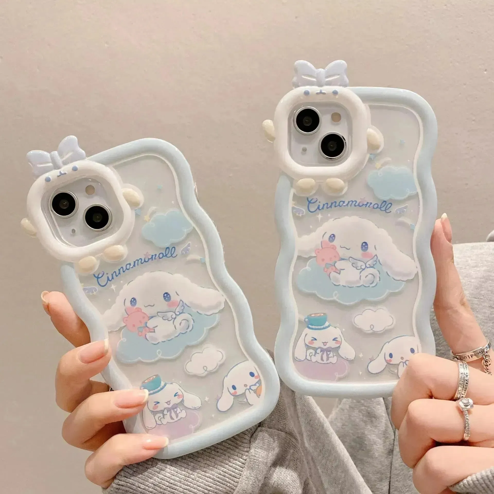 Cinnamoroll Bow Bracket Phone Case (For iPhones)