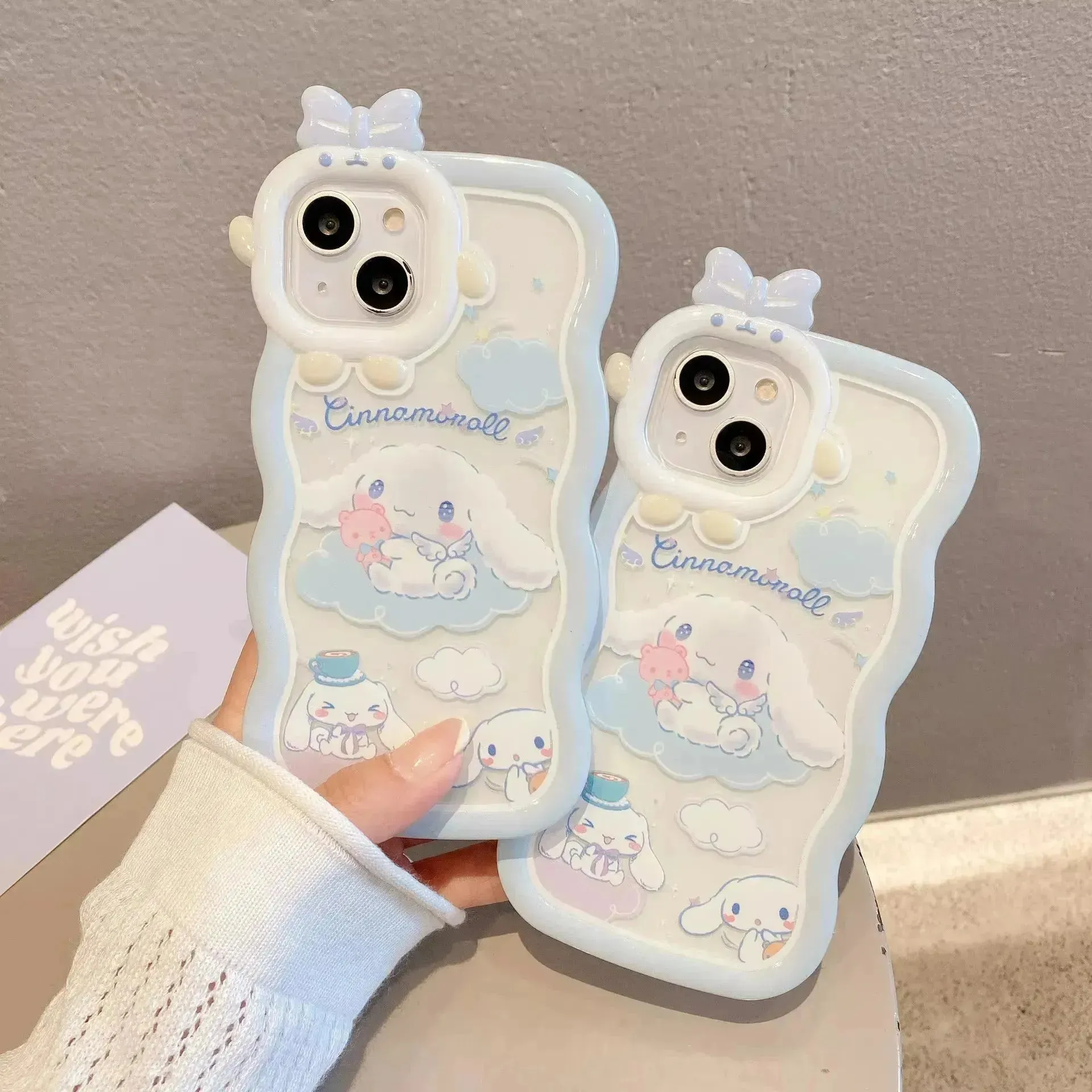 Cinnamoroll Bow Bracket Phone Case (For iPhones)