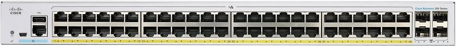 Cisco Business CBS350 48-Port Gigabit (740W PoE )   4-Port Gigabit SFP Uplink Managed 交換機 (CBS350-48FP-4G-UK / NE-3548A4G) 有限終生保用