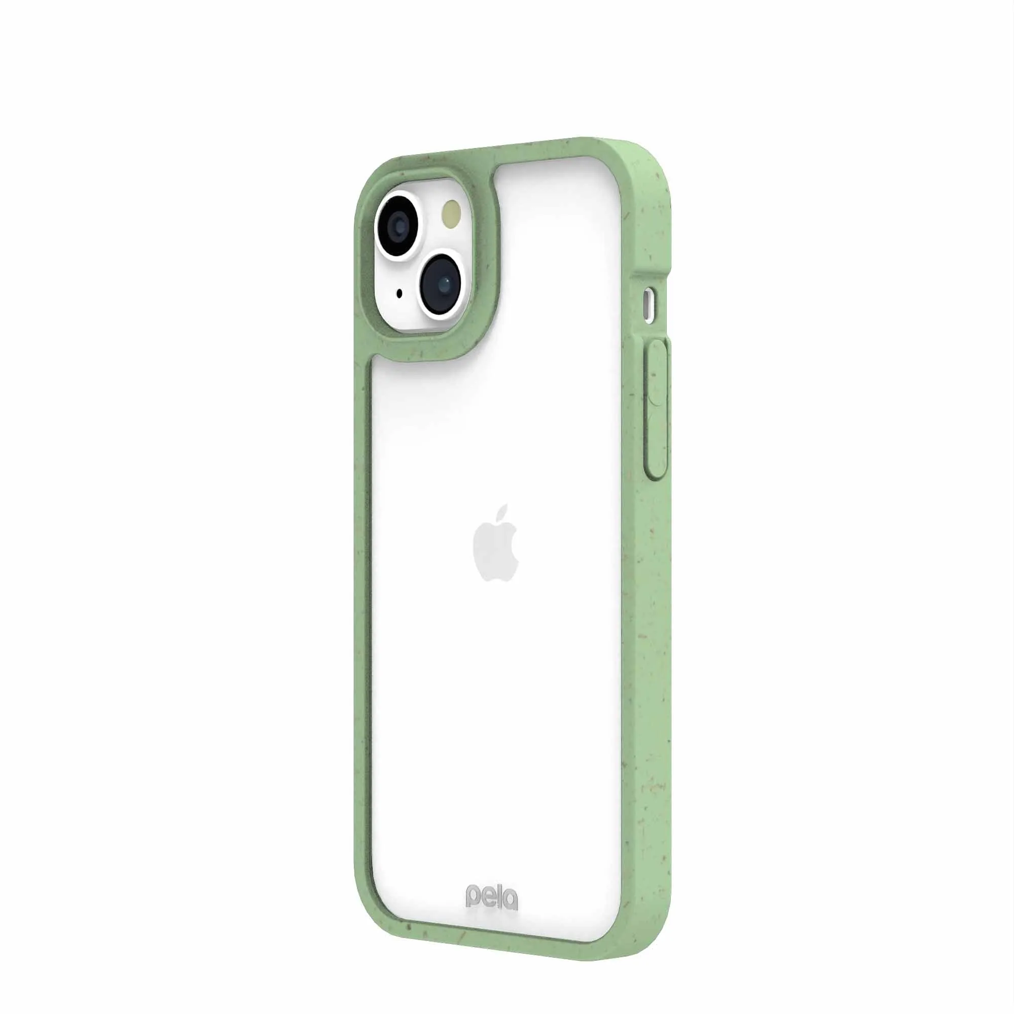 Clear iPhone 15 Plus Case with Sage Green Ridge