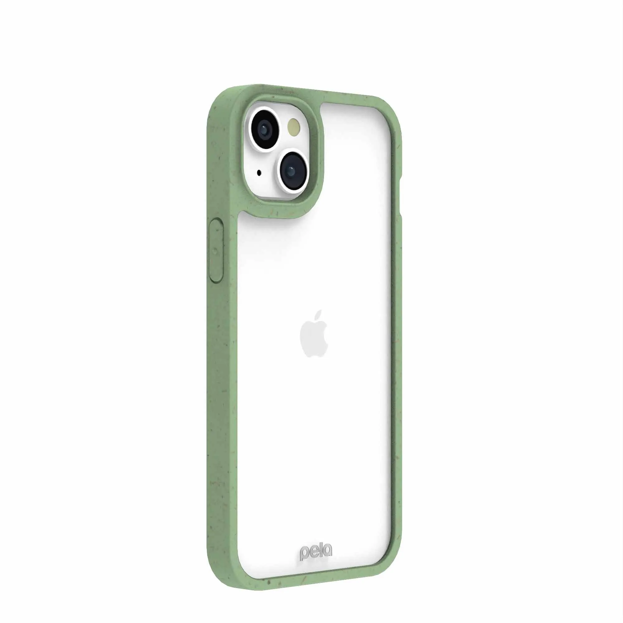 Clear iPhone 15 Plus Case with Sage Green Ridge