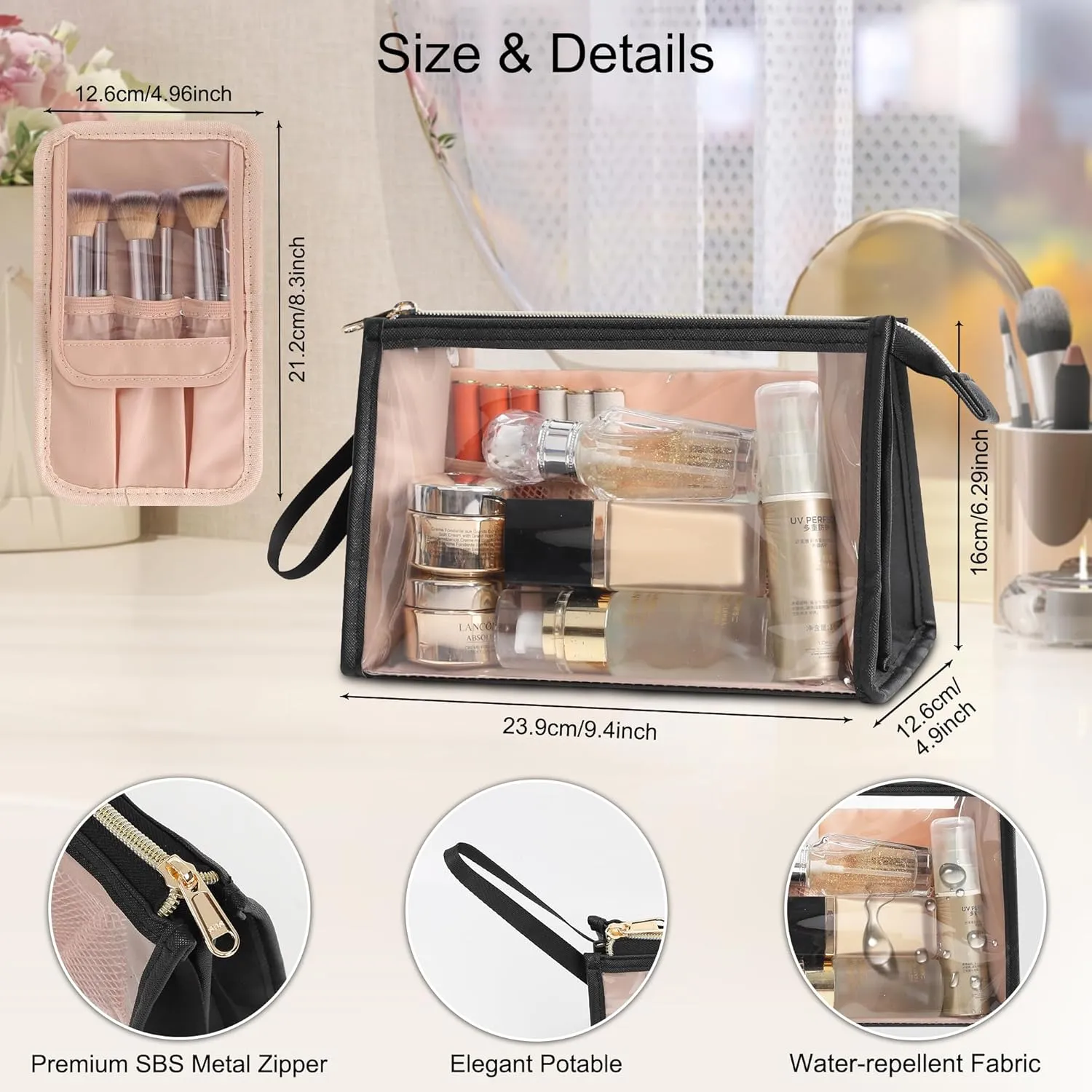 Clear Travel Toiletry Makeup Bag