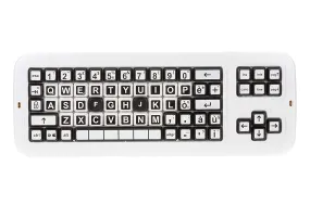 Clevy Italian Large Print solid Spill proof Color Coded Contrast Mechanical Keyboard with Uppercase Lettering - 102692