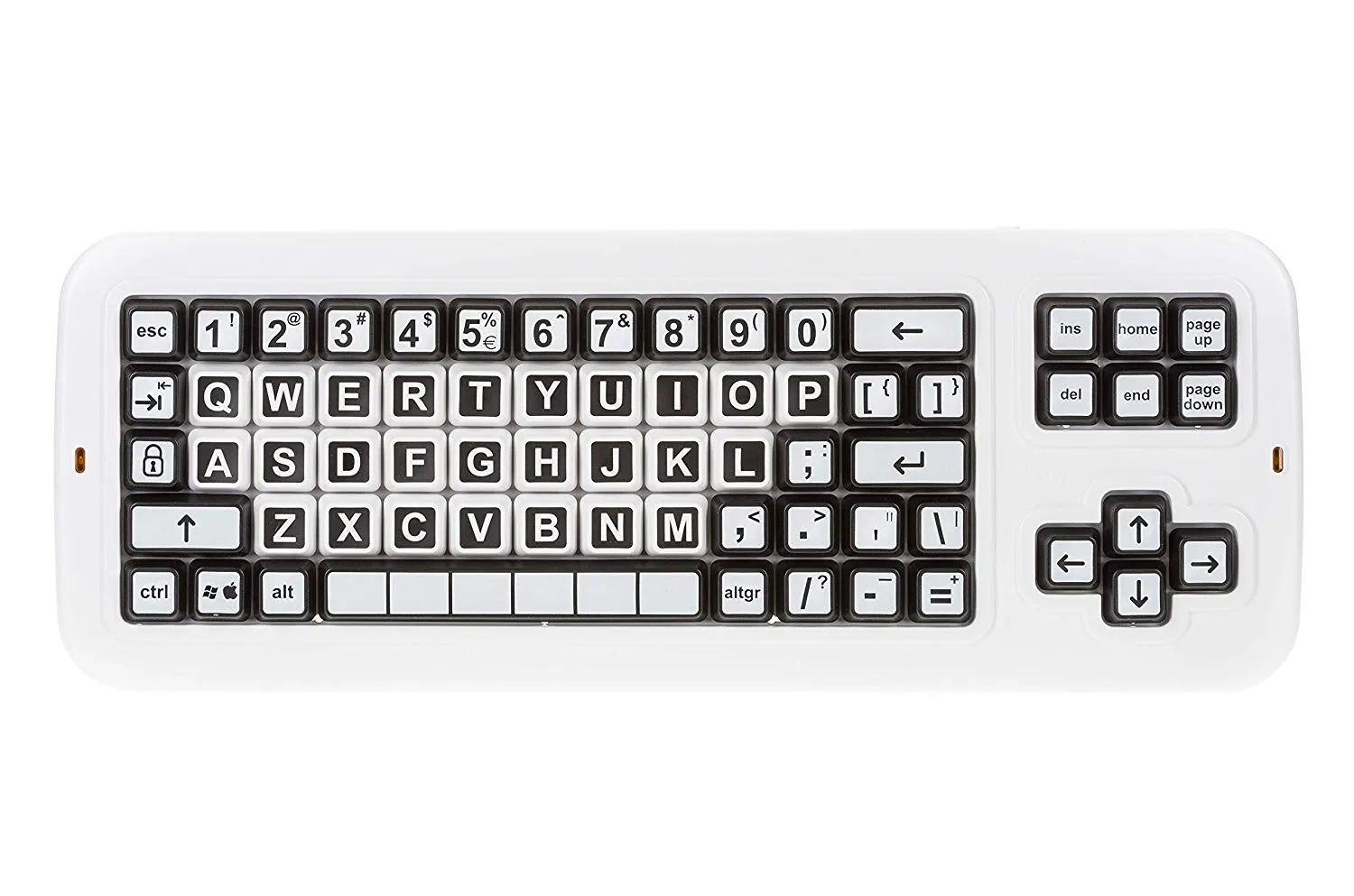 Clevy Italian Large Print solid Spill proof Color Coded Contrast Mechanical Keyboard with Uppercase Lettering - 102692