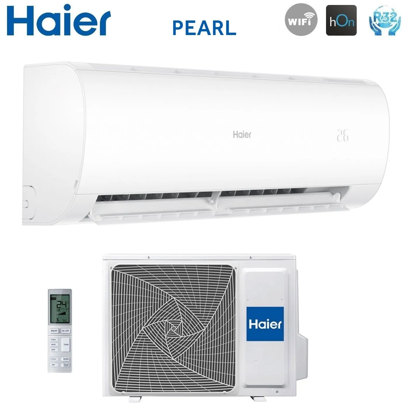 Climatizzatore Condizionatore Haier Inverter serie PEARL 12000 Btu AS35PBPHRA-PRE R-32 Wi-Fi Integrato A   /A  