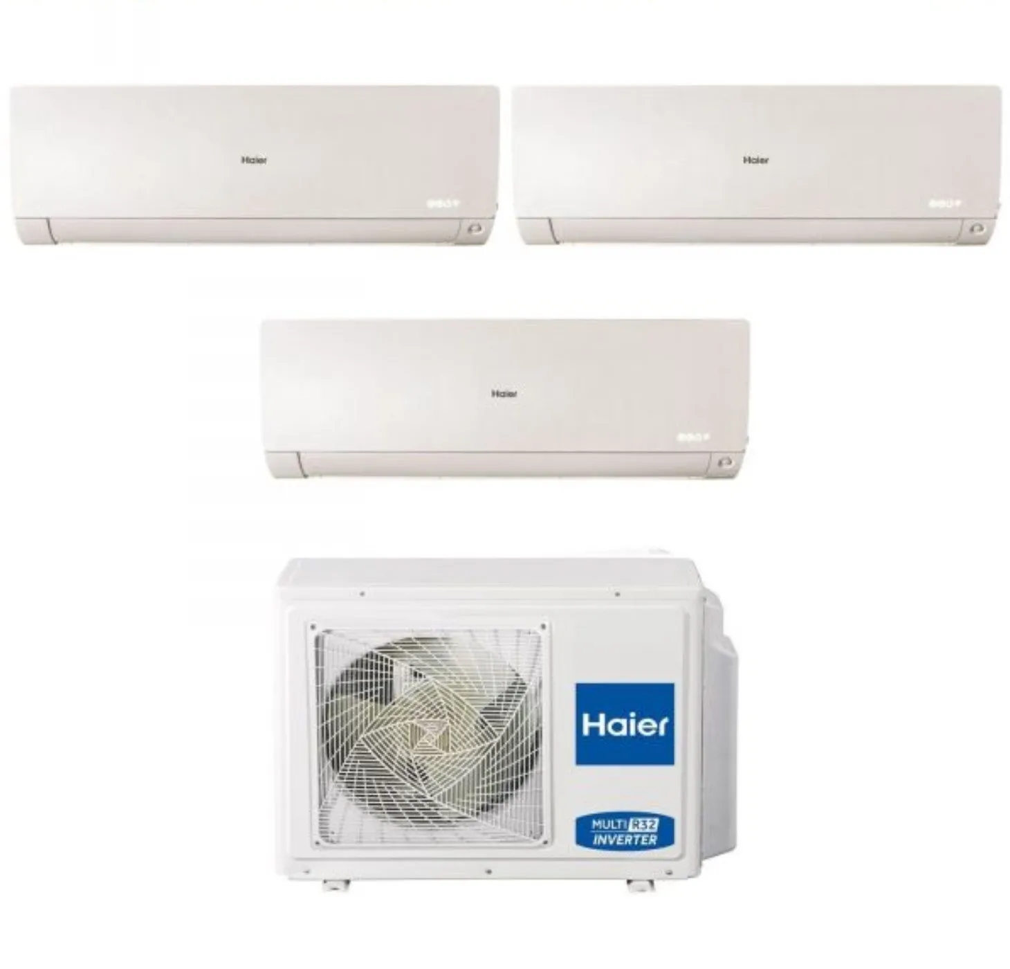 Climatizzatore Condizionatore Haier Trial Split Inverter serie FLEXIS PLUS WHITE 7 7 15 con 3U70S2SR3FA R-32 Wi-Fi Integrato Colore Bianco 7000 7000 15000