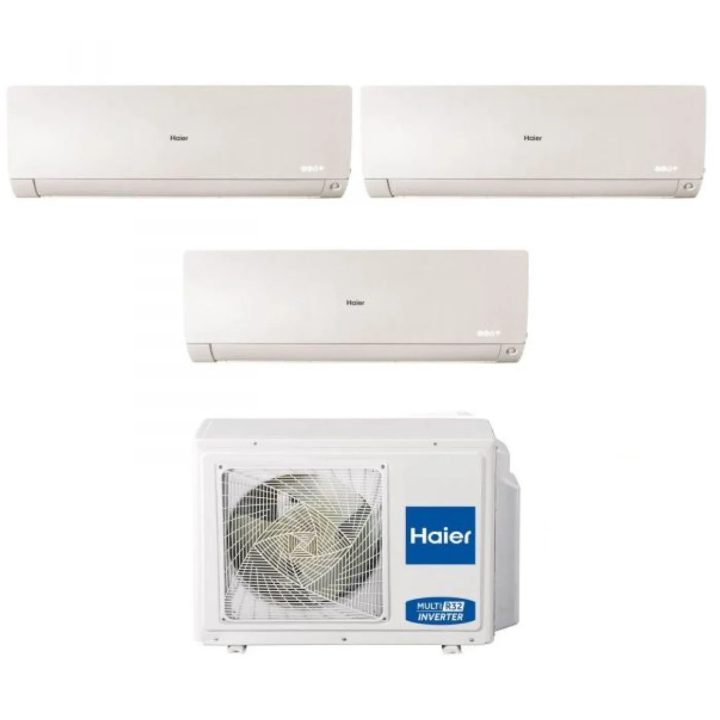 Climatizzatore Condizionatore Haier Trial Split Inverter serie FLEXIS PLUS WHITE 9 9 12 con 3U70S2SR3FA R-32 Wi-Fi Integrato Colore Bianco 9000 9000 12000