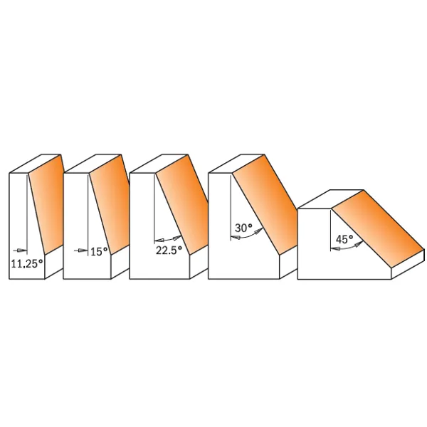 CMT 5 Piece Chamfer Carbide Tipped Router Bit Set