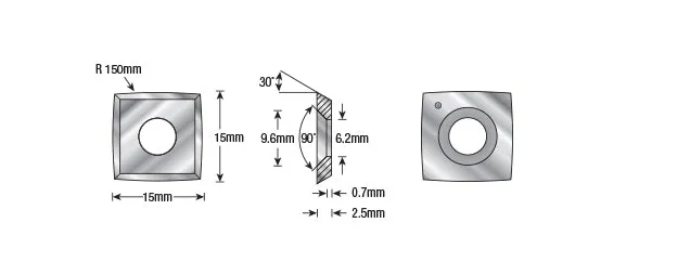 CNC Insert Knife | 15 x 15 x 2.5mm | RCK-374 | 738685333747