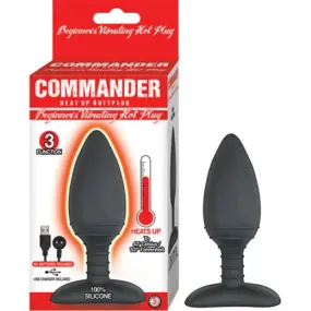 Commander Beginner Vibrating Hot Plug Heating Up To 107 Degrees Magnetic Charging 3 Function Waterproof Black