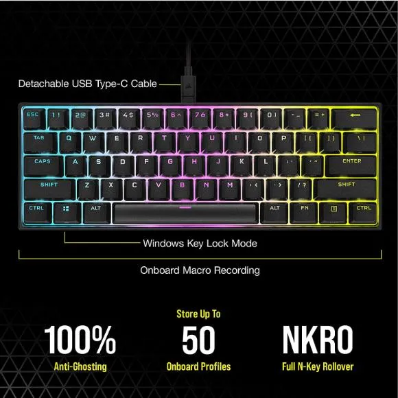 Corsair K65 RGB MINI Mechanical Gaming Keyboard Black