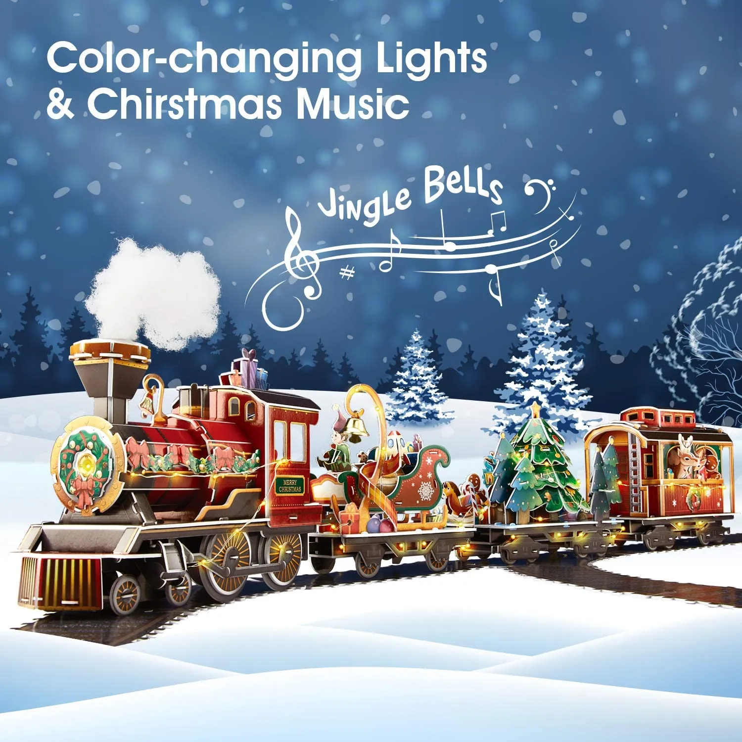 Cubicfun® 3D Puzzles LED Christmas Train Set