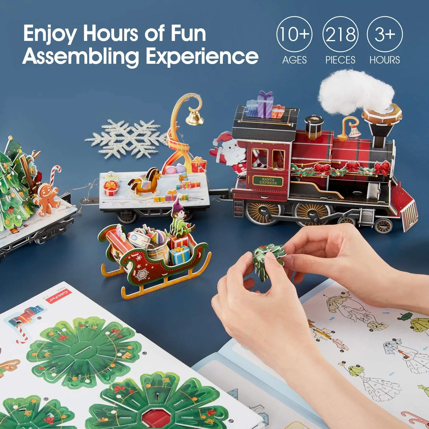 Cubicfun® 3D Puzzles LED Christmas Train Set