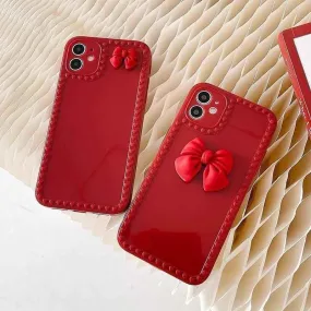 Cute Phone Cases For iPhone 12 11 Pro Max X XR XS Max 6 6s 7 8 Plus SE Red Bow