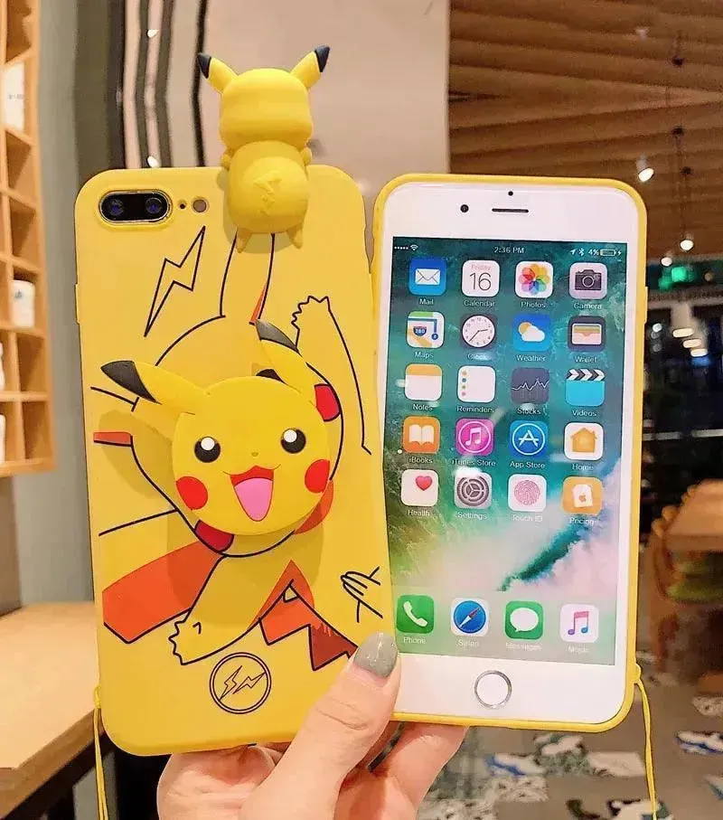 Cute Pikachu Yellow Phone Case (For iPhone)