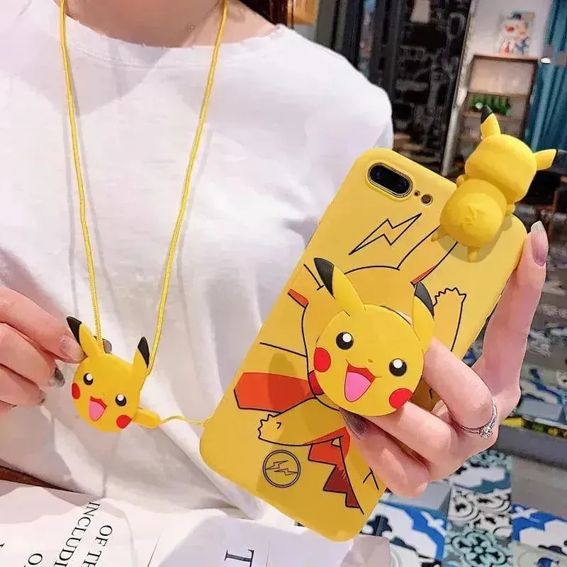 Cute Pikachu Yellow Phone Case (For iPhone)