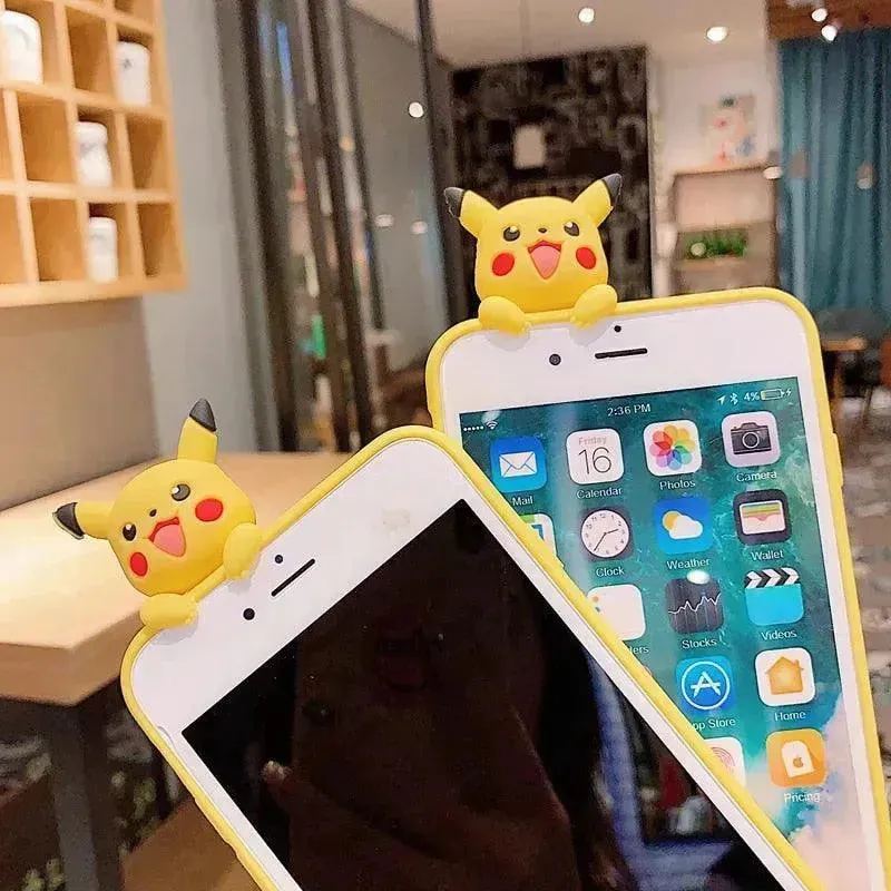 Cute Pikachu Yellow Phone Case (For iPhone)