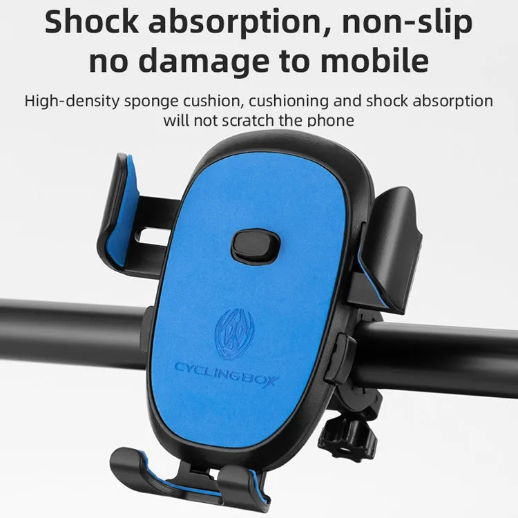 CYCLINGBOX BG-2930 Bicycle Mobile Phone Frame Plastic One-Click Lock Mobile Phone Bracket, Style: Rearview Mirror Installation (Black）