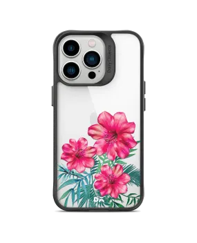 DailyObjects Clear Hibiscus Black Hybrid Clear Phone Case Cover For iPhone 14 Pro