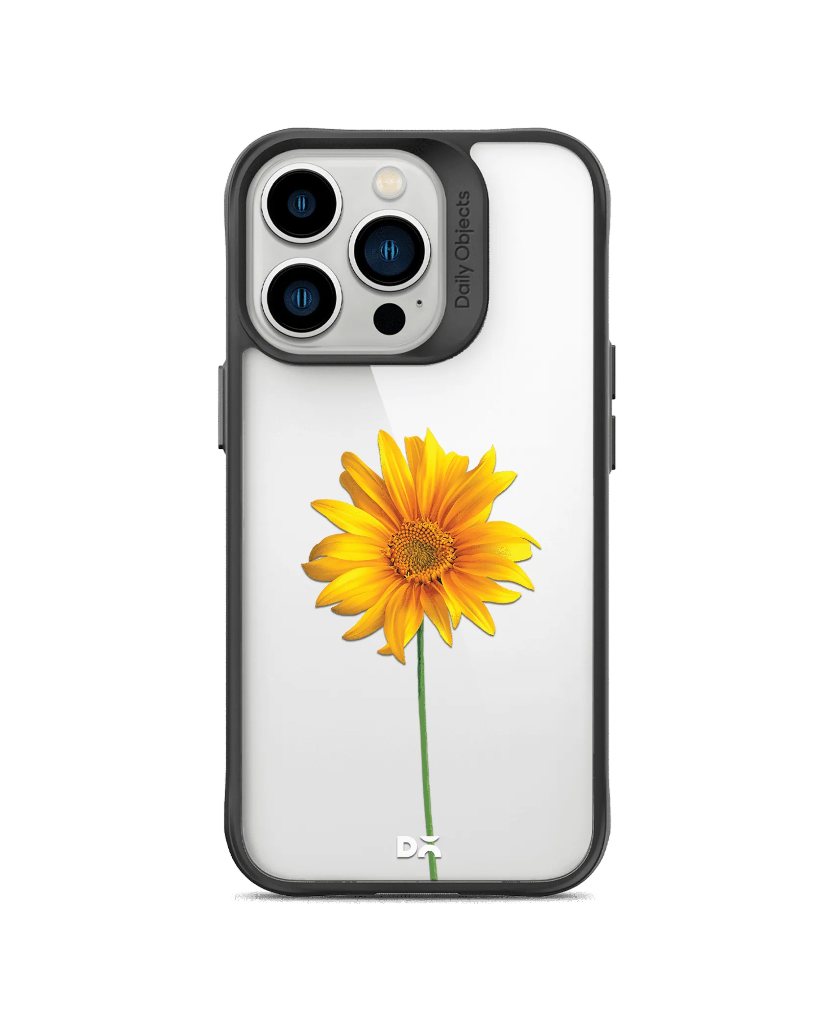 DailyObjects Clear Sunflower Black Hybrid Clear Phone Case Cover For iPhone 14 Pro