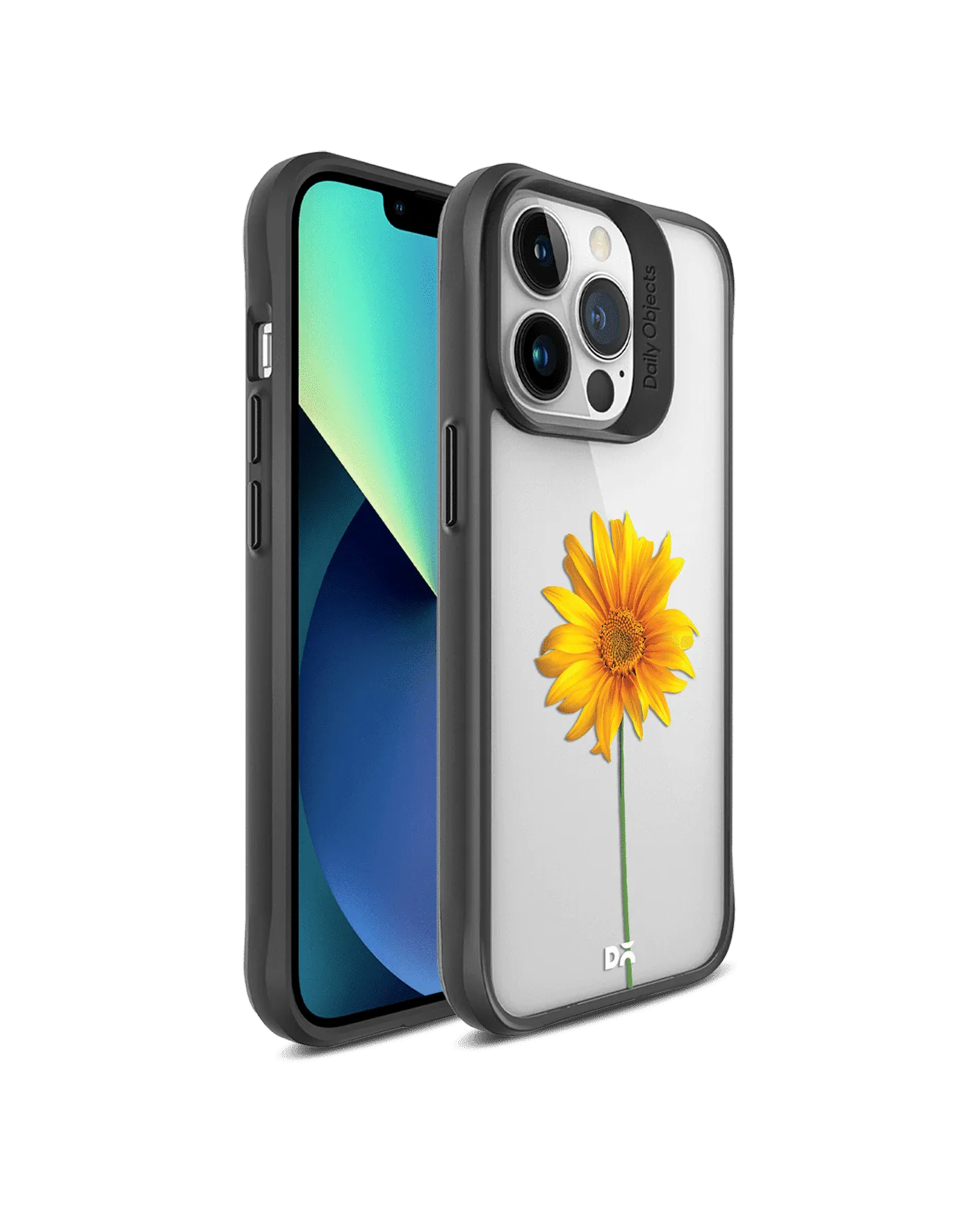 DailyObjects Clear Sunflower Black Hybrid Clear Phone Case Cover For iPhone 14 Pro