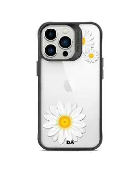 DailyObjects Clear Three White Daisies Black Hybrid Clear Phone Case Cover For iPhone 14 Pro