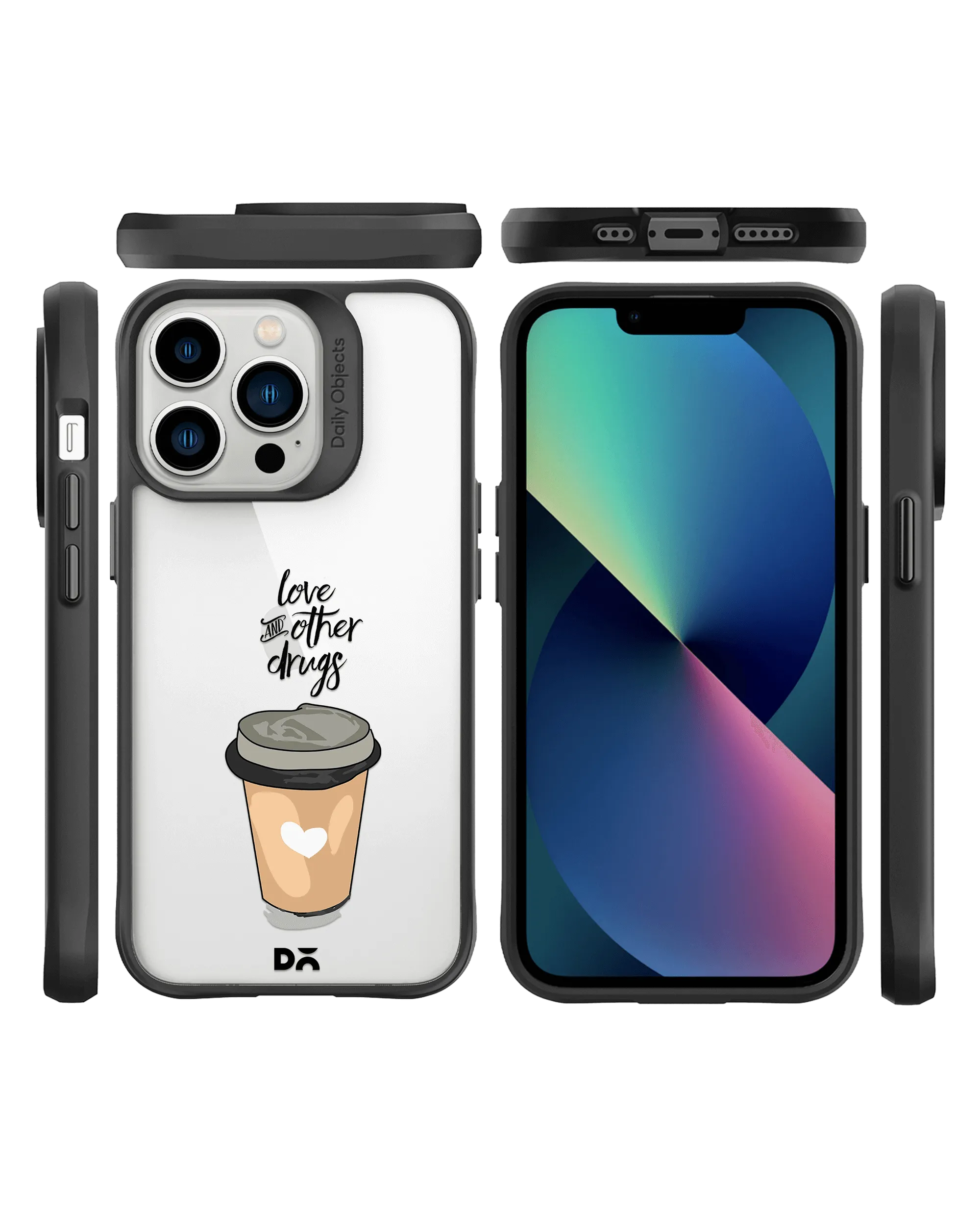 DailyObjects Coffee Is Love Black Hybrid Clear Phone Case Cover For iPhone 14 Pro