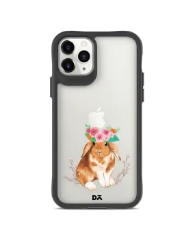 DailyObjects Flower Bunny Black Hybrid Clear Case Cover For iPhone 11 Pro