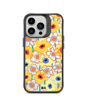 DailyObjects Sunflower Nostalgia Black Hybrid Clear Phone Case Cover For iPhone 14 Pro