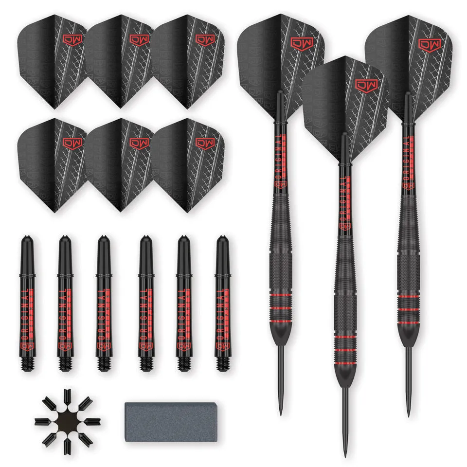 Dart World Charger Black Coated Steel Tip Darts - 19gm