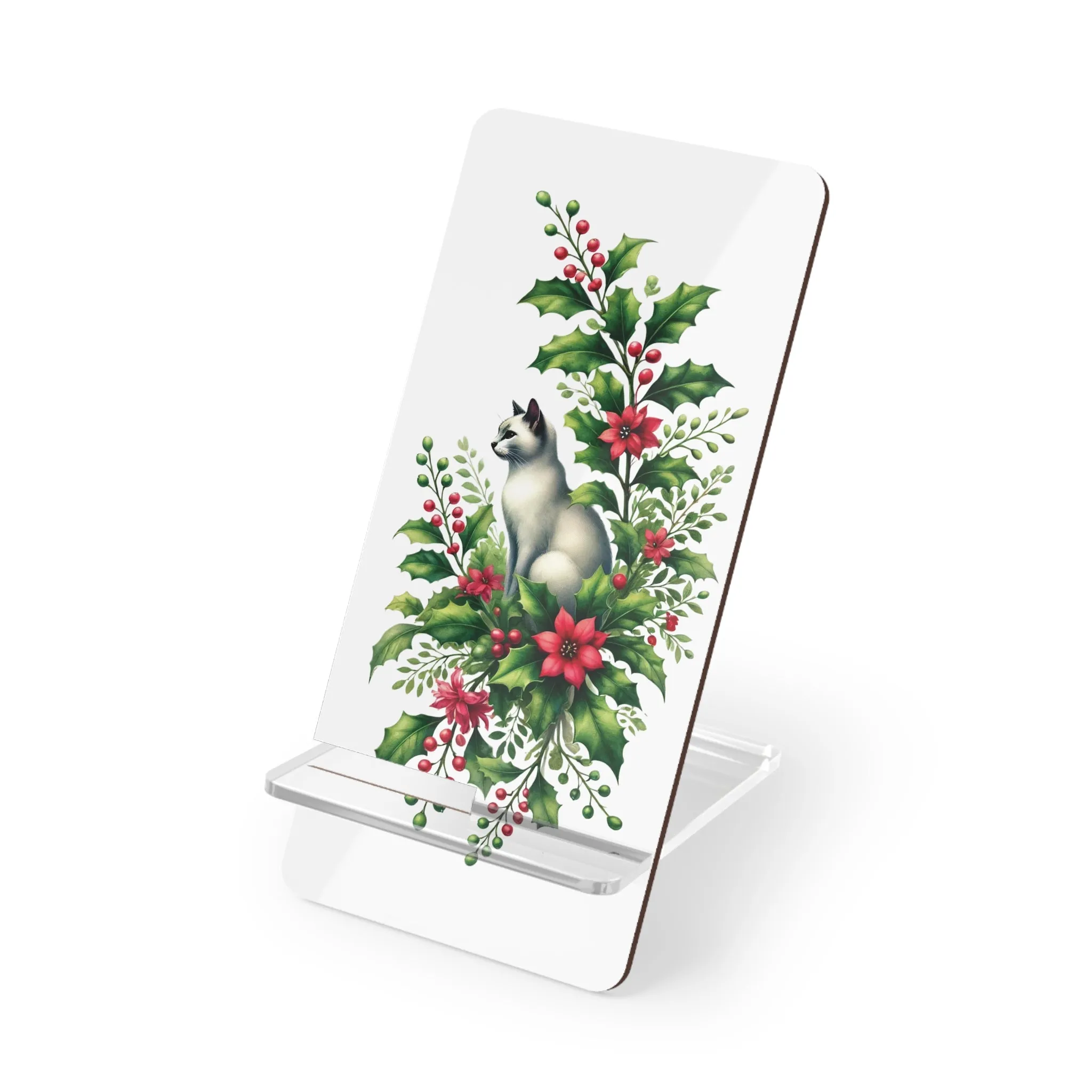 December Birth Flower - Cat Lover - Mobile Phone Stand for Smartphones